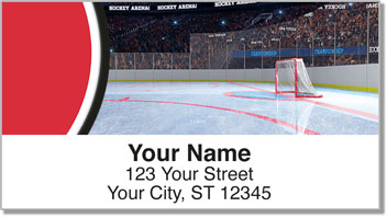 Red & Black Hockey Address Labels
