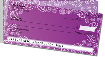 Purple Leaf Border Side Tear Checks