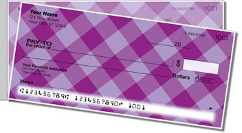 Purple Plaid Side Tear Checks