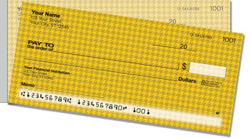Yellow Houndstooth Side Tear Checks