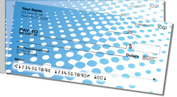 Blue Halftone Side Tear Checks
