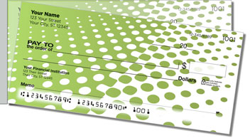 Green Halftone Side Tear Checks