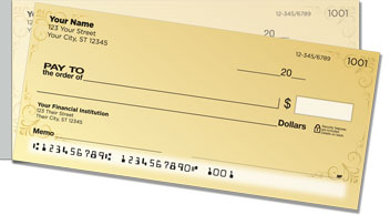 Gold Corner Scroll Side Tear Checks