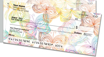 Butterfly Print Side Tear Checks