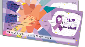 Domestic Violence Awareness Side Tear Checks