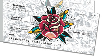 Flower Tattoo Side Tear Checks