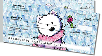Westie Floral Side Tear Checks