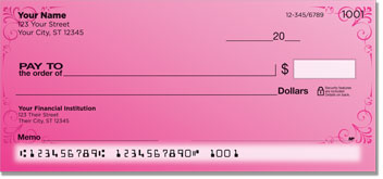 Pink Corner Scroll Checks
