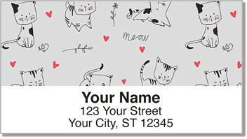 Cat Sketch Address Labels