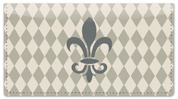 Silver Fleur de Lis Checkbook Cover