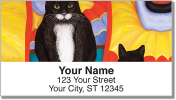 Contemplating Cats 4 Address Labels