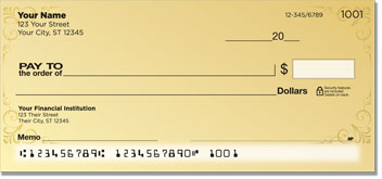 Gold Corner Scroll Checks