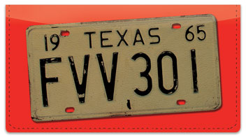 Texas License Plate Checkbook Cover