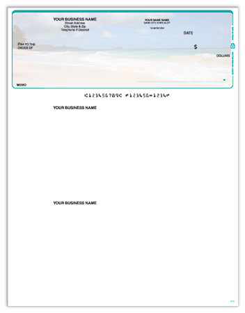 Beach Scene Top QuickBooks & Quicken Checks