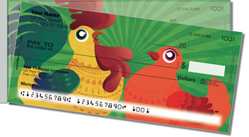 Cartoon Rooster Side Tear Checks