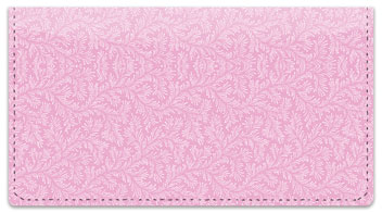 Pink Leaves Checkbook Cover
