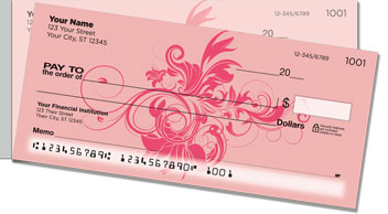 Floral Scroll Side Tear Checks
