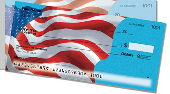 Waving US Flag Side Tear Checks
