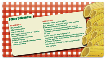 Pasta Recipe Checkbook Cover