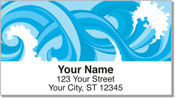 Stylized Wave Address Labels