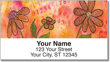 Rice Paper Flower Address Labels