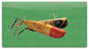 Lucky Fishing Lure Checkbook Cover
