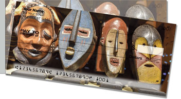 African Tribal Mask Side Tear Checks