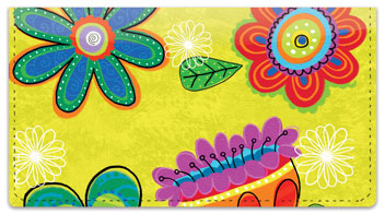 Fanciful Flower Checkbook Cover