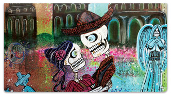 Day of the Dead Skull Checkbook Cover