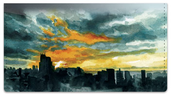 Sunset Scene Checkbook Cover