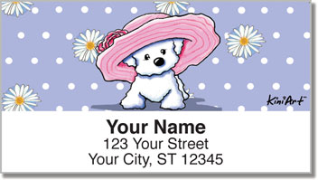 Bichon Frise Girls Address Labels