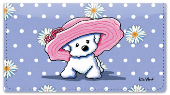 Bichon Frise Girls Checkbook Cover