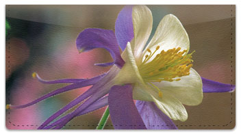 Columbine Flower Checkbook Cover