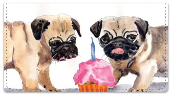 Pugs Checkbook Cover