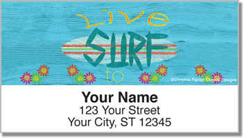 Barker Surfing Address Labels