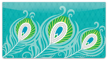 Peacock Feathers Checkbook Cover