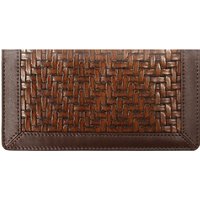 Woven Leather Wallet Style Checkbook Cover