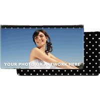 Artistic Black Polka Dot Photo Fabric Checkbook Covers
