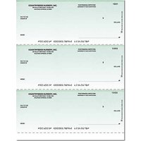 Classic Green Laser Checks Check No Voucher w/o Lines Singles
