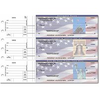 Stars & Stripes General Purpose 3-on-a-Page Checks - Singles