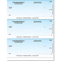 Classic Blue Laser Checks Check No Voucher w/o Lines Singles
