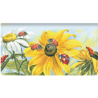Ladybugs Leather Checkbook Cover