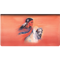American Indians Leather Checkbook Cover
