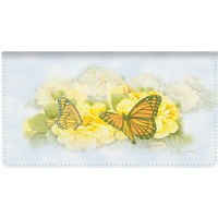 Butterfly Blooms Leather Wallet Style Checkbook Cover
