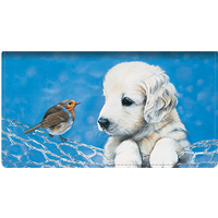Puppy Tales Leather Wallet Style Checkbook Cover