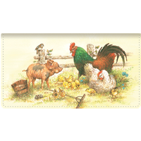 Barnyard Babies Leather Checkbook Cover