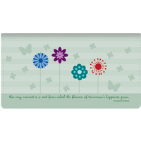 Mod Garden Fabric Checkbook Cover