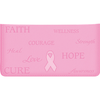 Ribbon of Hope Leather Checkbook Cover