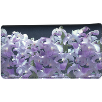 Orchids Leather Checkbook Cover