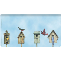 Backyard Birds Leather Checkbook Cover